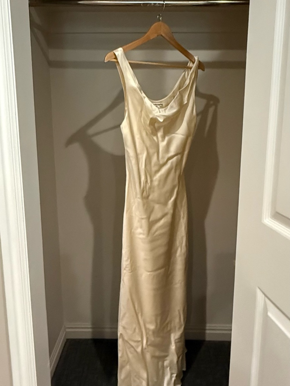 Reformation Satin Cowl-Neck Slip Gown in Ivory - Picture 2 of 6